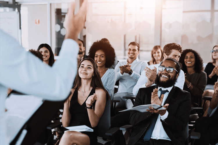 a speaker at a convention